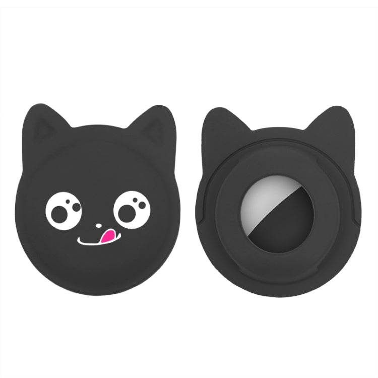 Étui en silicone pour collier d'animal de compagnie de dessin animé mignon, traceur anti-perte pour AirTag 2e génération / AirTag 1e génération, visage sérieux, smiley coquin, sourire Hanhan, sourire coquin