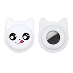 Étui en silicone pour collier d'animal de compagnie de dessin animé mignon, traceur anti-perte pour AirTag 2e génération / AirTag 1e génération, visage sérieux, smiley coquin, sourire Hanhan, sourire coquin
