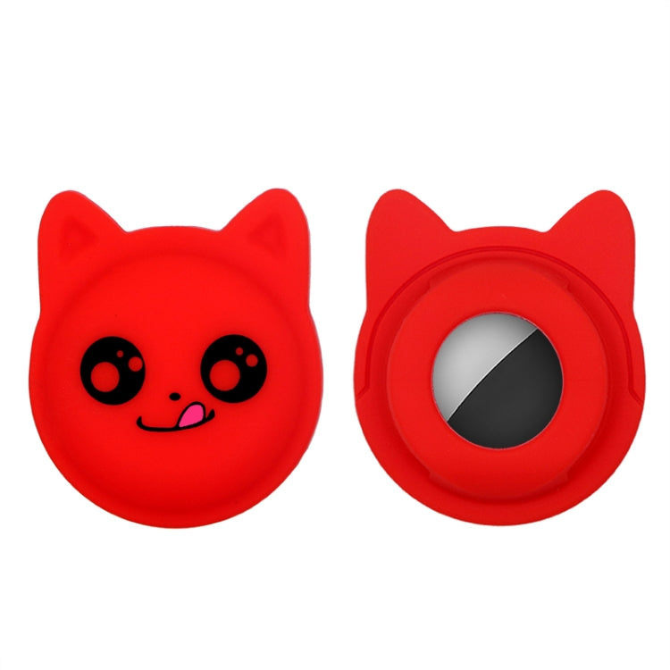 Étui en silicone pour collier d'animal de compagnie de dessin animé mignon, traceur anti-perte pour AirTag 2e génération / AirTag 1e génération, visage sérieux, smiley coquin, sourire Hanhan, sourire coquin