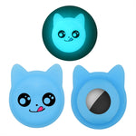 Étui en silicone pour collier d'animal de compagnie de dessin animé mignon, traceur anti-perte pour AirTag 2e génération / AirTag 1e génération, visage sérieux, smiley coquin, sourire Hanhan, sourire coquin