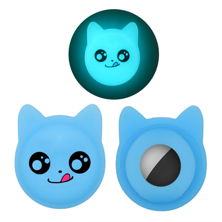 Étui en silicone pour collier d'animal de compagnie de dessin animé mignon, traceur anti-perte pour AirTag 2e génération / AirTag 1e génération, visage sérieux, smiley coquin, sourire Hanhan, sourire coquin