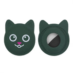 Étui en silicone pour collier d'animal de compagnie de dessin animé mignon, traceur anti-perte pour AirTag 2e génération / AirTag 1e génération, visage sérieux, smiley coquin, sourire Hanhan, sourire coquin