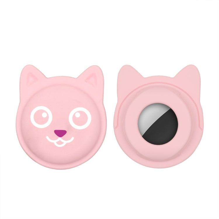 Étui en silicone pour collier d'animal de compagnie de dessin animé mignon, traceur anti-perte pour AirTag 2e génération / AirTag 1e génération, visage sérieux, smiley coquin, sourire Hanhan, sourire coquin