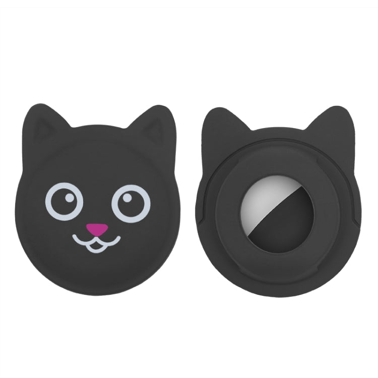 Étui en silicone pour collier d'animal de compagnie de dessin animé mignon, traceur anti-perte pour AirTag 2e génération / AirTag 1e génération, visage sérieux, smiley coquin, sourire Hanhan, sourire coquin