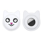 Étui en silicone pour collier d'animal de compagnie de dessin animé mignon, traceur anti-perte pour AirTag 2e génération / AirTag 1e génération, visage sérieux, smiley coquin, sourire Hanhan, sourire coquin