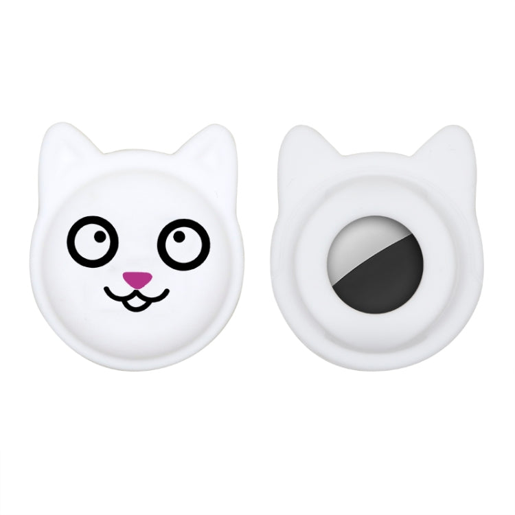 Étui en silicone pour collier d'animal de compagnie de dessin animé mignon, traceur anti-perte pour AirTag 2e génération / AirTag 1e génération, visage sérieux, smiley coquin, sourire Hanhan, sourire coquin