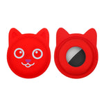 Étui en silicone pour collier d'animal de compagnie de dessin animé mignon, traceur anti-perte pour AirTag 2e génération / AirTag 1e génération, visage sérieux, smiley coquin, sourire Hanhan, sourire coquin