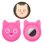 Étui en silicone pour collier d'animal de compagnie de dessin animé mignon, traceur anti-perte pour AirTag 2e génération / AirTag 1e génération, visage sérieux, smiley coquin, sourire Hanhan, sourire coquin