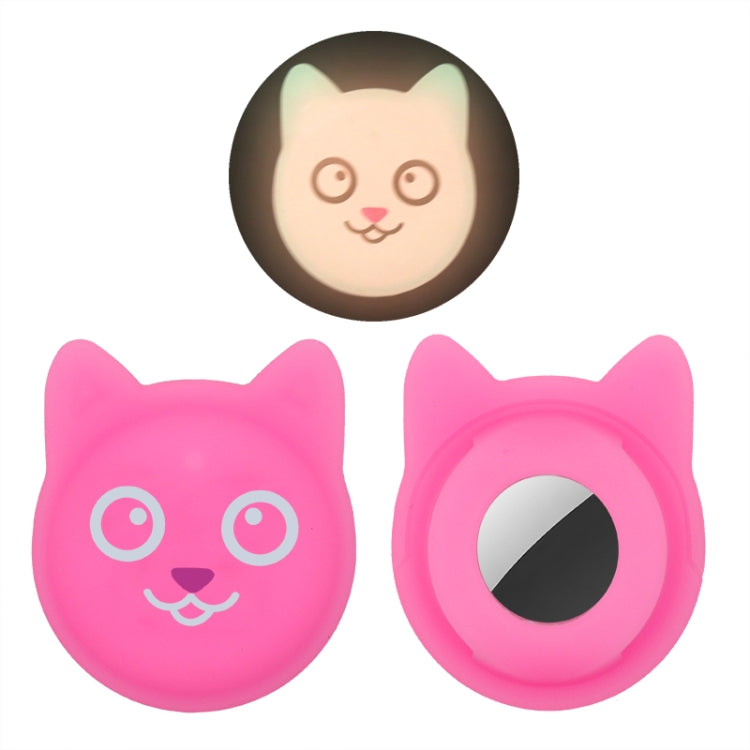 Étui en silicone pour collier d'animal de compagnie de dessin animé mignon, traceur anti-perte pour AirTag 2e génération / AirTag 1e génération, visage sérieux, smiley coquin, sourire Hanhan, sourire coquin