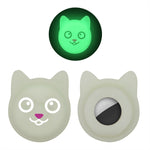 Étui en silicone pour collier d'animal de compagnie de dessin animé mignon, traceur anti-perte pour AirTag 2e génération / AirTag 1e génération, visage sérieux, smiley coquin, sourire Hanhan, sourire coquin