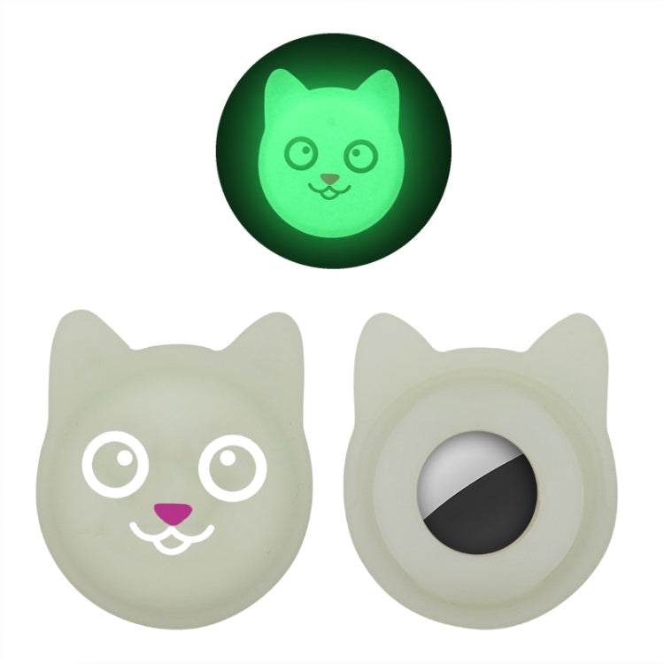Étui en silicone pour collier d'animal de compagnie de dessin animé mignon, traceur anti-perte pour AirTag 2e génération / AirTag 1e génération, visage sérieux, smiley coquin, sourire Hanhan, sourire coquin