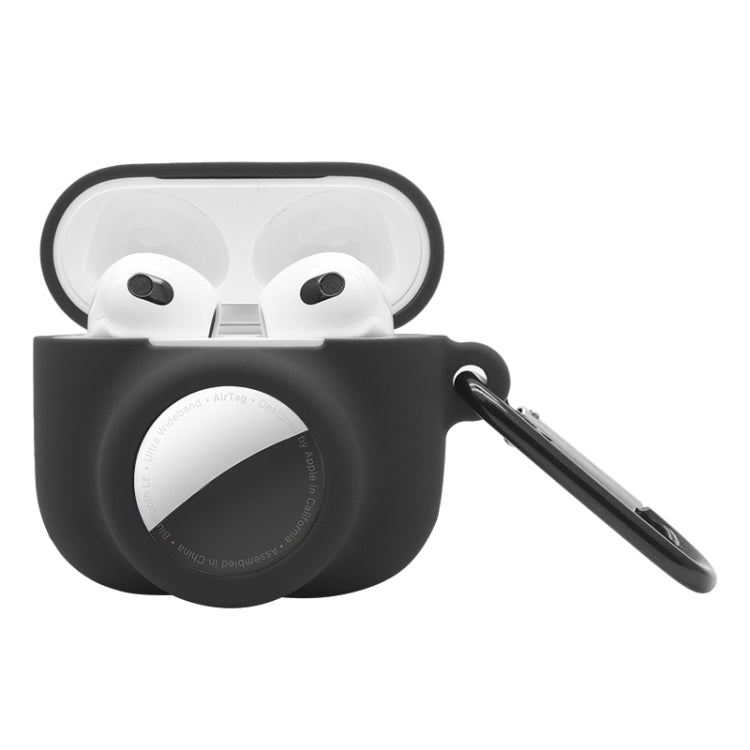 Étui de protection antichoc en silicone à couverture complète 2-en-1 pour AirPods 3 / AirTag 2e génération / AirTag 1re génération, pour AirPods 3 / AirTag