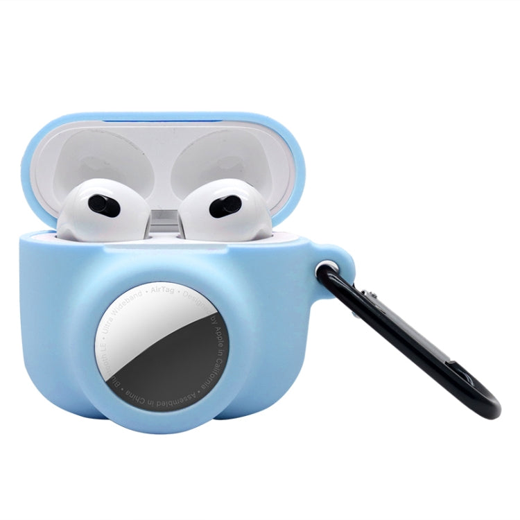 Étui de protection antichoc en silicone à couverture complète 2-en-1 pour AirPods 3 / AirTag 2e génération / AirTag 1re génération, pour AirPods 3 / AirTag