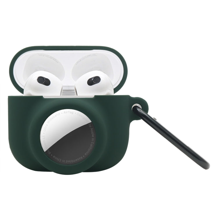 Étui de protection antichoc en silicone à couverture complète 2-en-1 pour AirPods 3 / AirTag 2e génération / AirTag 1re génération, pour AirPods 3 / AirTag