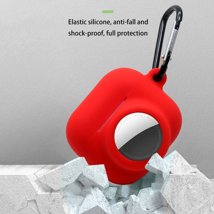 Étui de protection antichoc en silicone à couverture complète 2-en-1 pour AirPods 3 / AirTag 2e génération / AirTag 1re génération, pour AirPods 3 / AirTag