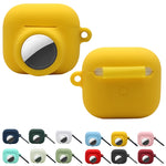 Étui de protection antichoc en silicone à couverture complète 2-en-1 pour AirPods 3 / AirTag 2e génération / AirTag 1re génération, pour AirPods 3 / AirTag