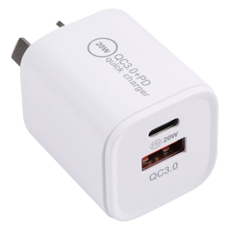 Chargeur rapide 20WACB 20W QC3.0 + PD, prise AU, prise EU, prise US
