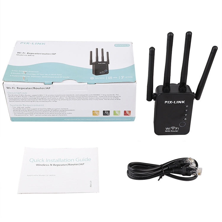 Routeur répéteur WiFi intelligent sans fil avec 4 antennes WiFi, Prise EU noire, Prise EU blanche, Prise UK noire, Prise UK blanche, Prise US noire, Prise US blanche