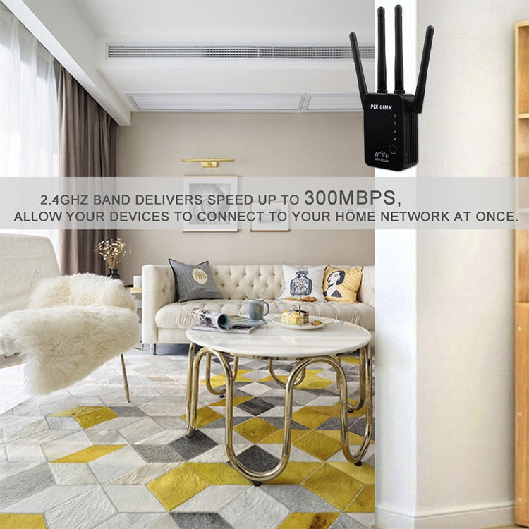 Routeur répéteur WiFi intelligent sans fil avec 4 antennes WiFi, Prise EU noire, Prise EU blanche, Prise UK noire, Prise UK blanche, Prise US noire, Prise US blanche