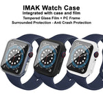 Coque de protection antichoc IMAK en PC avec film en verre trempé, pour Apple Watch Series 6 & SE & 5 & 4 44mm, pour Apple Watch Series 3 & 2 & 1 42mm, pour Apple Watch Series 6 & SE & 5 & 4 40mm, pour Apple Watch Series 3 & 2 & 1 38mm