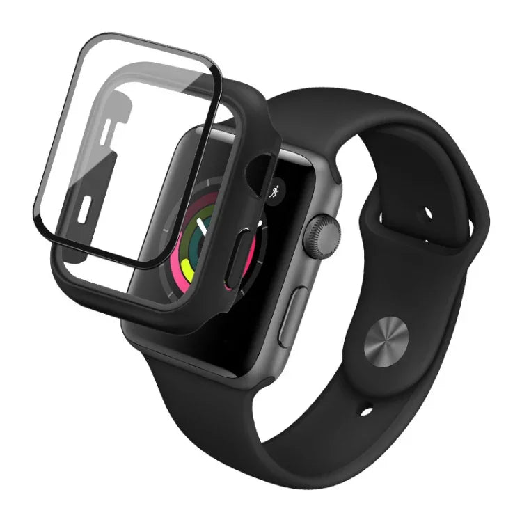 Coque de protection antichoc IMAK en PC avec film en verre trempé, pour Apple Watch Series 6 & SE & 5 & 4 44mm, pour Apple Watch Series 3 & 2 & 1 42mm, pour Apple Watch Series 6 & SE & 5 & 4 40mm, pour Apple Watch Series 3 & 2 & 1 38mm