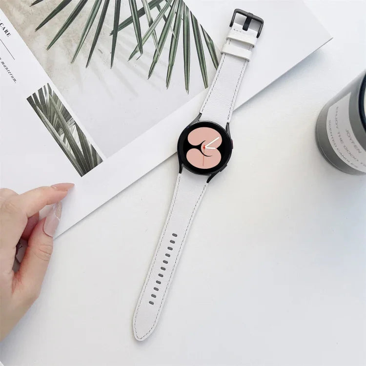 Double-sided Leather Strap Watchband, For Samsung Galaxy Watch4 40mm / 44mm