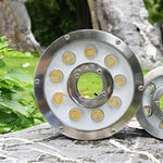 Anneau paysager LED en alliage d'aluminium pour fontaine sous-marine, 6W, 9W, 12W, 18W, 24W