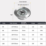 Projecteur de Fontaine Submersible LED en Acier Inoxydable en Forme d'Anneau, 6W, 9W, 12W, 18W, 24W