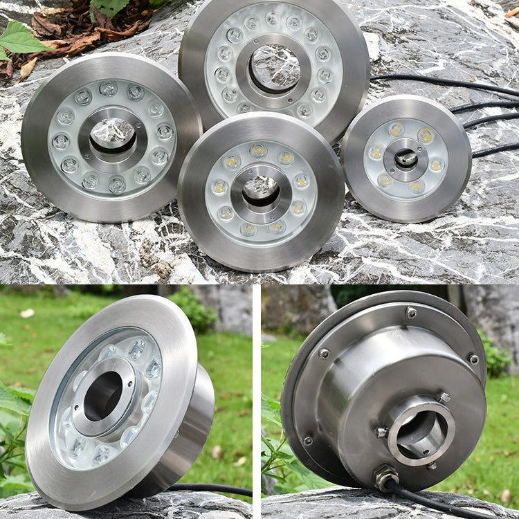 Projecteur de Fontaine Submersible LED en Acier Inoxydable en Forme d'Anneau, 6W, 9W, 12W, 18W, 24W