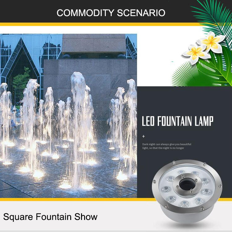 Projecteur de Fontaine Submersible LED en Acier Inoxydable en Forme d'Anneau, 6W, 9W, 12W, 18W, 24W