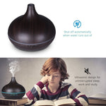 400ml Wood Texture Fragrance Machine Pointed Mouth Humidifier with Colorful LED Light, without Remote Control, with Remote Control