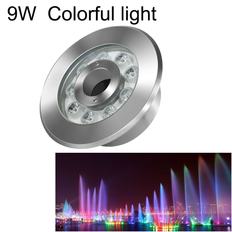 Lumière de fontaine sous-marine LED en acier inoxydable, anneau changeant de couleur coloré pour paysage, 9W, 12W, 24W