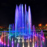 Lumière de fontaine sous-marine LED en acier inoxydable, anneau changeant de couleur coloré pour paysage, 9W, 12W, 24W