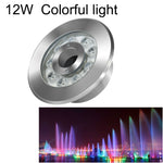 Lumière de fontaine sous-marine LED en acier inoxydable, anneau changeant de couleur coloré pour paysage, 9W, 12W, 24W