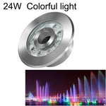 Lumière de fontaine sous-marine LED en acier inoxydable, anneau changeant de couleur coloré pour paysage, 9W, 12W, 24W