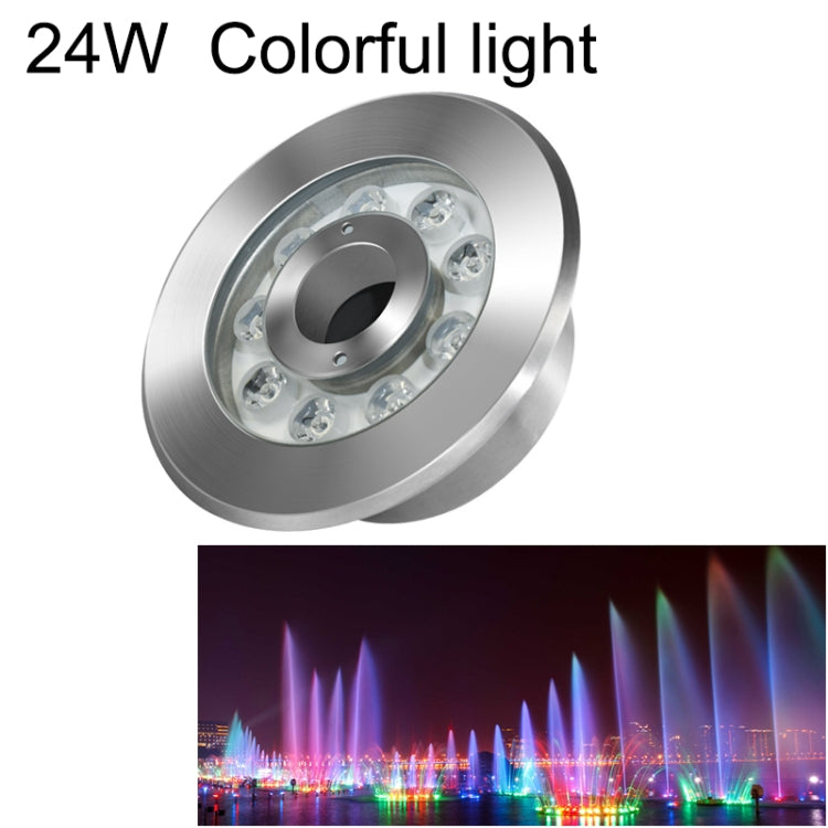 Lumière de fontaine sous-marine LED en acier inoxydable, anneau changeant de couleur coloré pour paysage, 9W, 12W, 24W