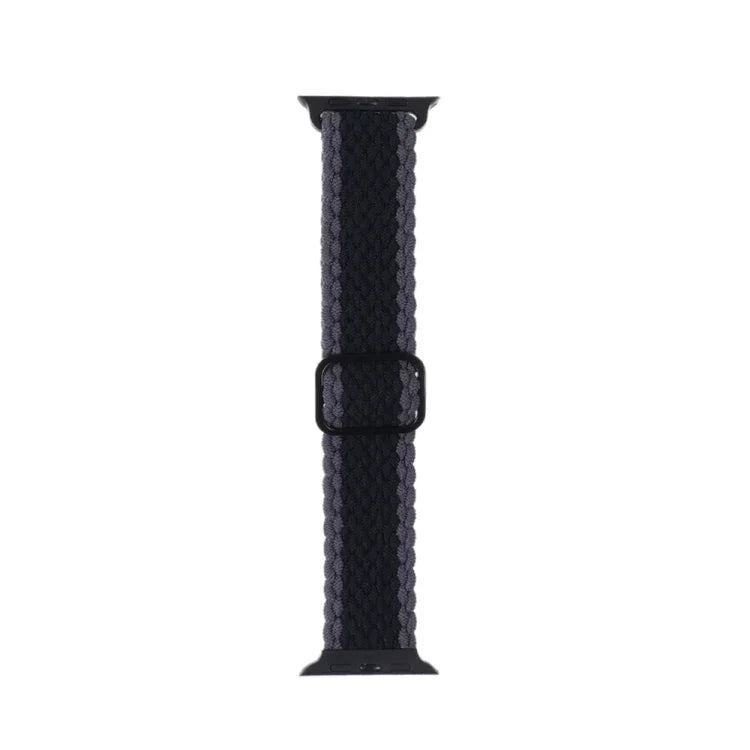 Adjustable Striped Woven Nylon Strap Watchband For Apple Watch Series, 7 41mm / 6&SE&5&4 40mm / 3&2&1 38mm, 7 45mm / 6&SE&5&4 44mm / 3&2&1 42mm