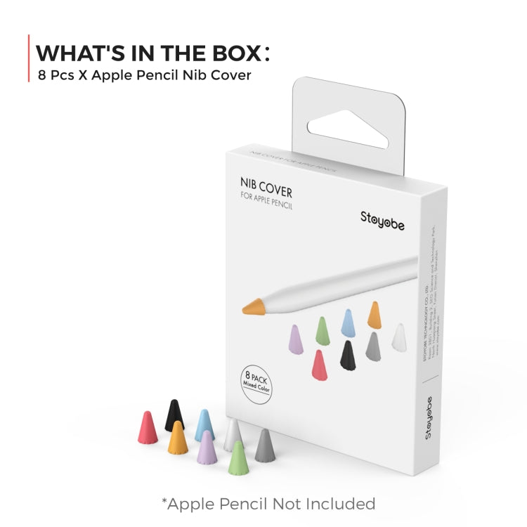 8 PCS / Set Embouts de Protection Universels en Silicone Stoyobe pour Apple Pencil 1 / 2, Couleurs Mixtes, Femmes, Hommes