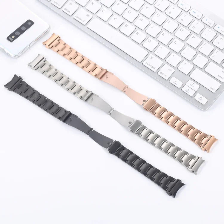 Bracelet de montre en acier à trois billes, pour Samsung Galaxy Watch4 40mm / 44mm