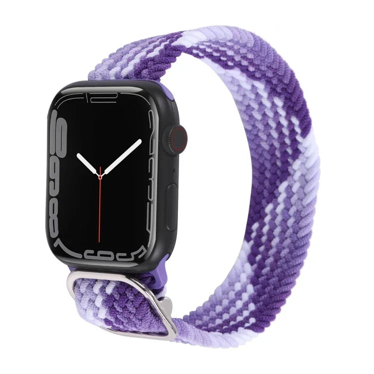 Bracelet de montre en nylon tressé pour Apple Watch Series, 7 45mm / 6&SE&5&4 44mm / 3&2&1 42mm