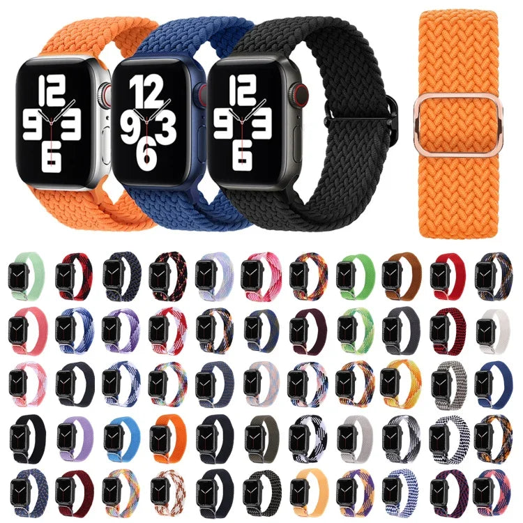 Bracelet de montre en nylon tressé pour Apple Watch Series, 7 45mm / 6&SE&5&4 44mm / 3&2&1 42mm