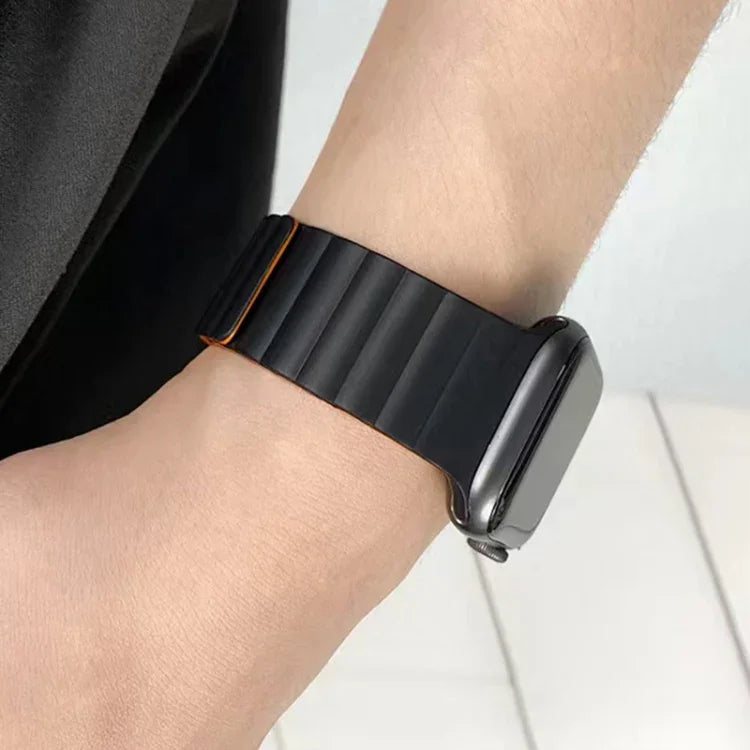 Bracelet de montre magnétique en silicone liquide Mutural Moran Series pour Apple Watch Series, 7 41mm / 6&SE&5&4 40mm / 3&2&1 38mm, 7 45mm / 6&SE&5&4 44mm / 3&2&1 42mm