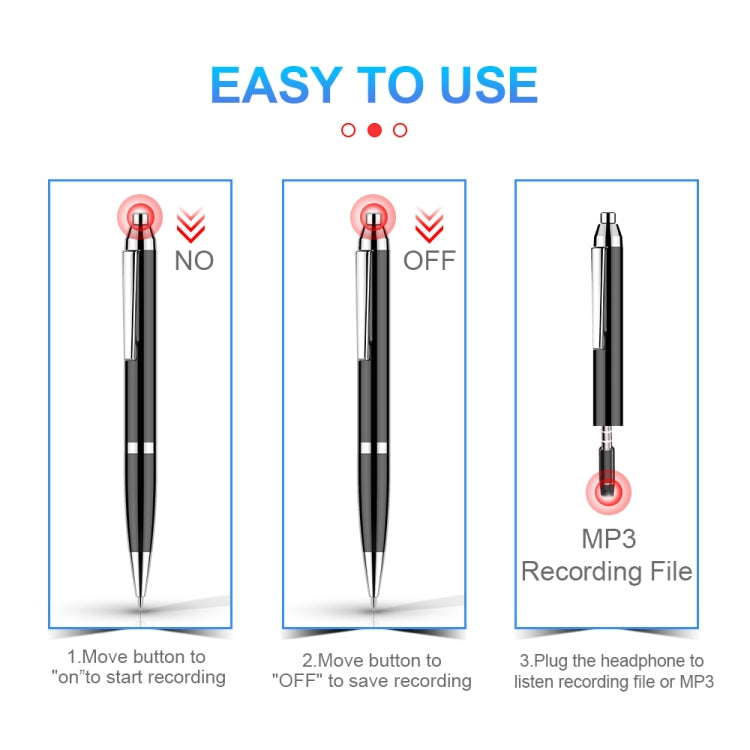 Stylo d'enregistrement numérique à réduction de bruit HD intelligent Q90, 4 Go, 8 Go, 16 Go, 32 Go