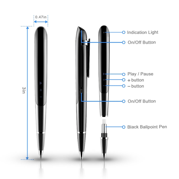 Stylo d'enregistrement de conférence à réduction de bruit HD AI intelligent Q9 avec commande vocale, 4 Go, 8 Go, 16 Go, 32 Go