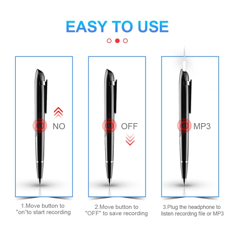 Stylo d'enregistrement de conférence à réduction de bruit HD AI intelligent Q9 avec commande vocale, 4 Go, 8 Go, 16 Go, 32 Go