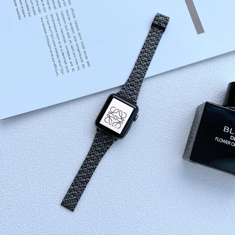 Bracelet de montre en fibre de carbone ultra-fin pour Apple Watch Series, 7 41 mm / 6&SE&5&4 40 mm / 3&2&1 38 mm
