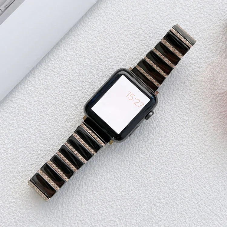 Bracelet de montre en céramique à maillons simples en acier pour Apple Watch Series 7 41 mm / 6&SE&5&4 40 mm / 3&2&1 38 mm, 7 45 mm / 6&SE&5&4 44 mm / 3&2&1 42 mm