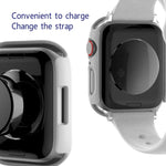 Coque PC 2 en 1 + protecteur en verre trempé, pour Apple Watch Series 9 / 8 / 7 41mm, pour Apple Watch Series 8 / 7 45mm
