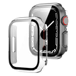Coque PC 2 en 1 + protecteur en verre trempé, pour Apple Watch Series 9 / 8 / 7 41mm, pour Apple Watch Series 8 / 7 45mm