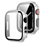 Coque PC 2 en 1 + protecteur en verre trempé, pour Apple Watch Series 9 / 8 / 7 41mm, pour Apple Watch Series 8 / 7 45mm